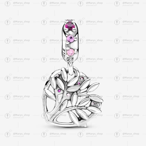 Pandora Pink Heart Family Tree Dangle Charm - Picture 4 of 6